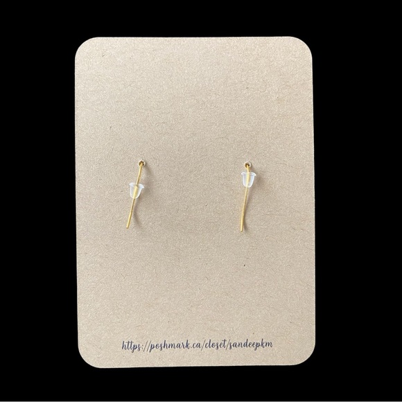 Handmade black and golden heart earrings - Picture 2 of 3